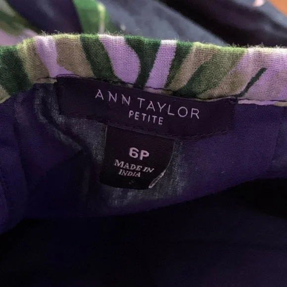 NWOT Tropical Ann Taylor Blue and Green Size 6P dress - Picture 9 of 10